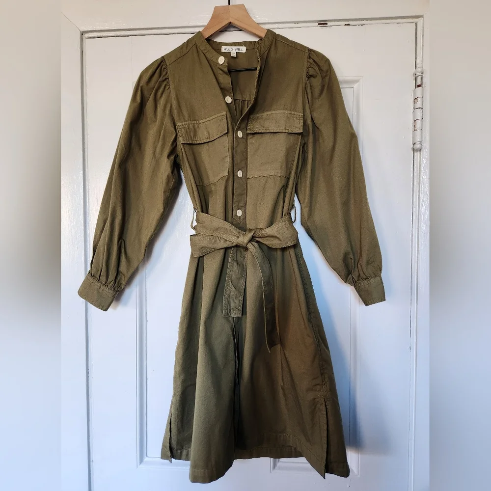 Alex Mill Olive Green Midi Dress - Picture 3 of 9